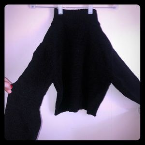Black Turtleneck Cropped Sweater